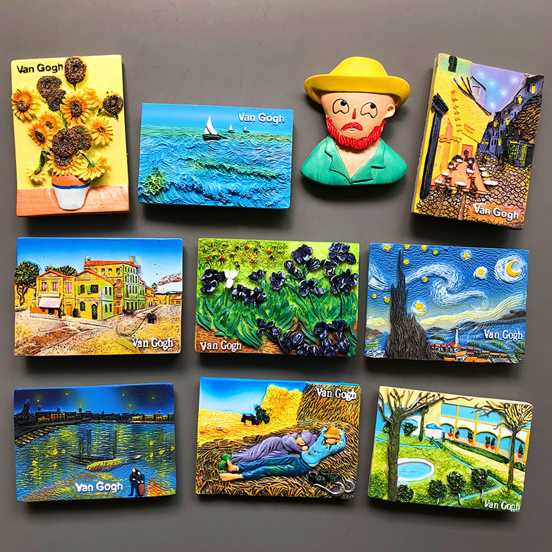 Car Accessories Bali - Cartoon Van Gogh resin refrigerator paste